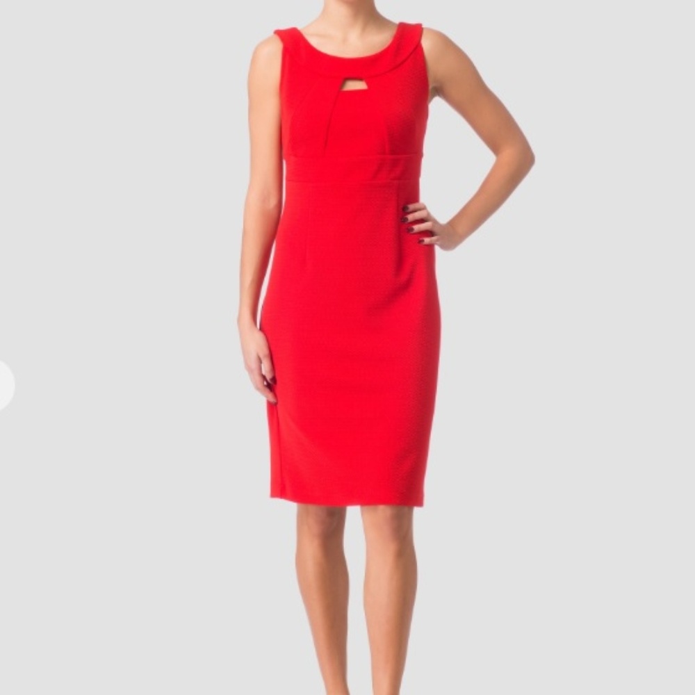 Joseph Ribkoff size 8 cutout red dress